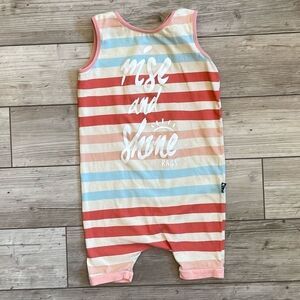 Rags | Rainbow Striped Tank Romper | Size: 3/4